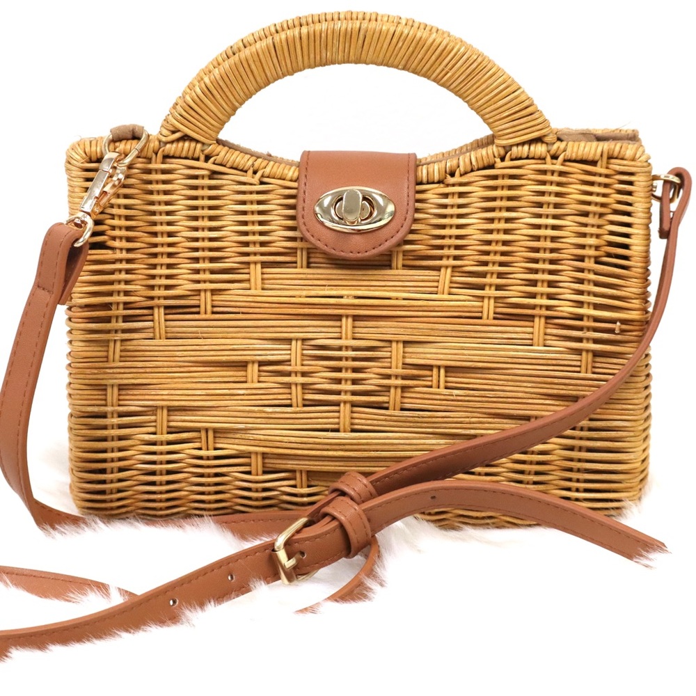 Topshop Wicker Shoulder Bag
